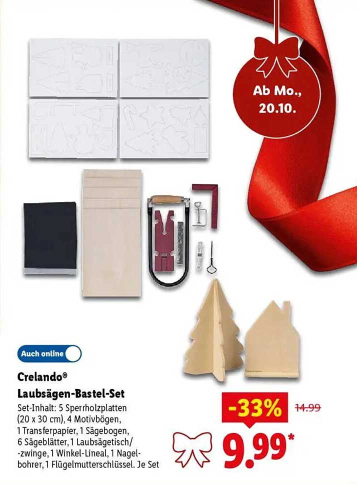 Crelando® Laubsägen-Bastel-Set