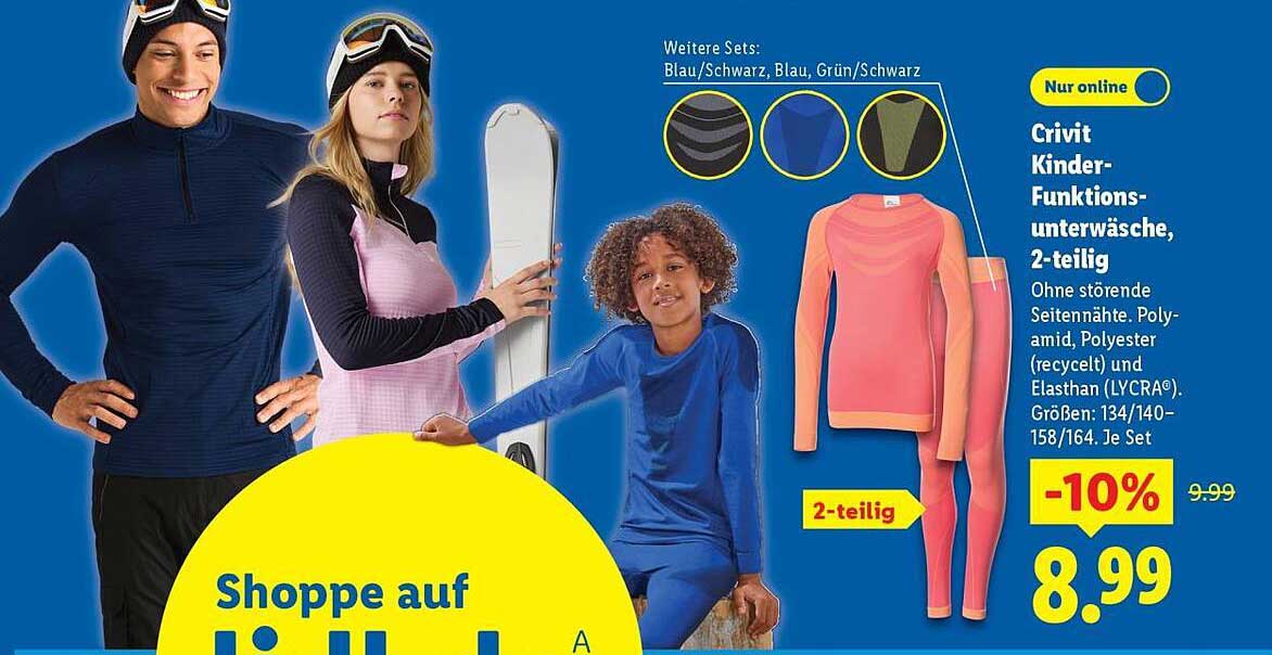Crivit Kinder-Funktionsunterwäsche, 2-teilig