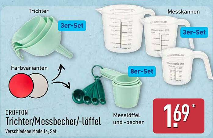 CROFTON Trichter/Messbecher/-löffel (3er-Set und 8er-Set)