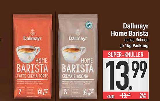 Dallmayr Home Barista ganze Bohnen je 1kg Packung