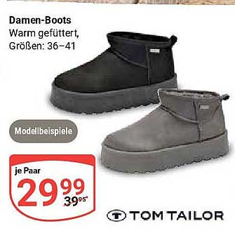 Damen-Boots von Tom Tailor - Warm gefüttert, Größen: 36-41