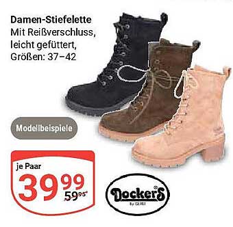 Damen-Stiefelette mit Reißverschluss, leicht gefüttert, Größen: 37-42