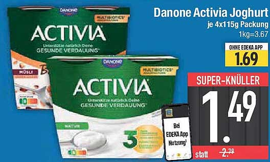 Danone Activia Joghurt 4x15g Packung