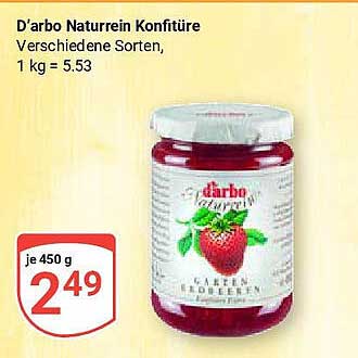 D’arbo Naturrein Konfitüre – Verschiedene Sorten