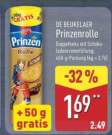 DE BEUKELAER Prinzenrolle - Doppelkekse mit Schokoladencremefüllung