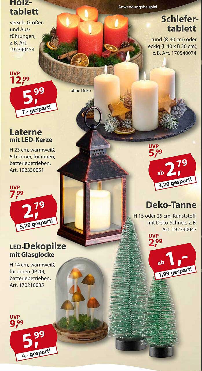 Deko-Tanne H 15 oder 25 cm, Kunststoff, mit Deko-Schnee