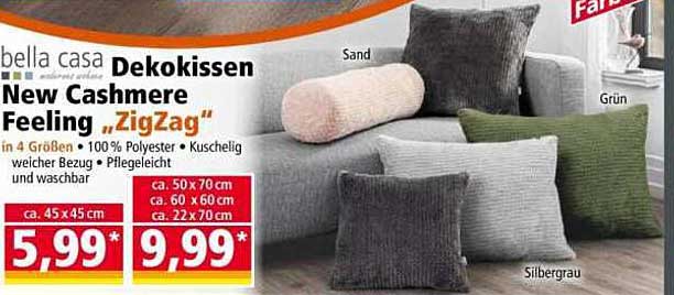 Dekokissen New Cashmere Feeling "ZigZag" in verschiedenen Größen