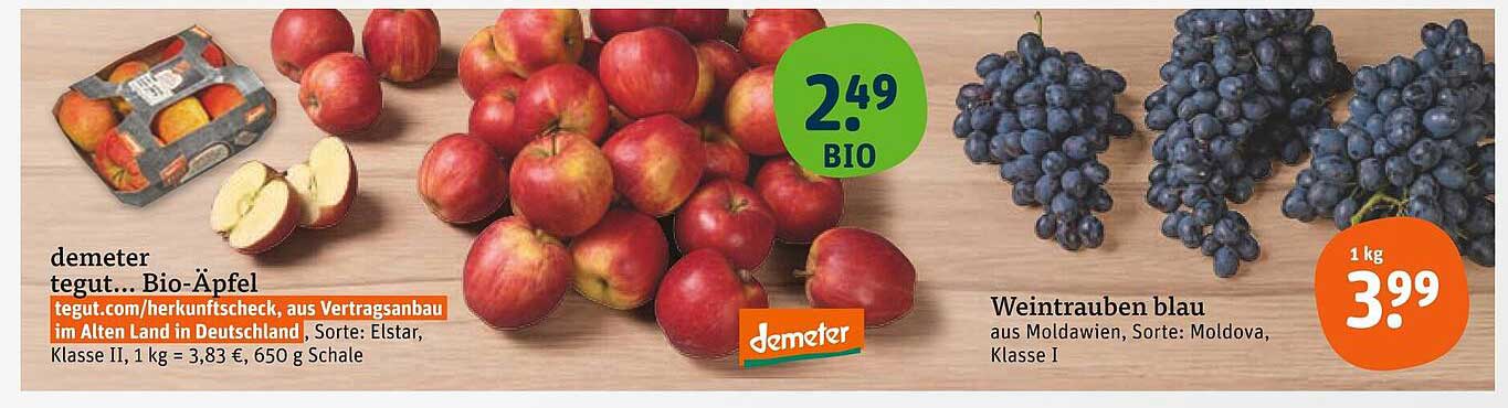 demeter tegut... Bio-Äpfel