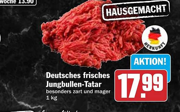 Deutsches frisches Jungbullen-Tatar 1 kg - besonders zart und mager