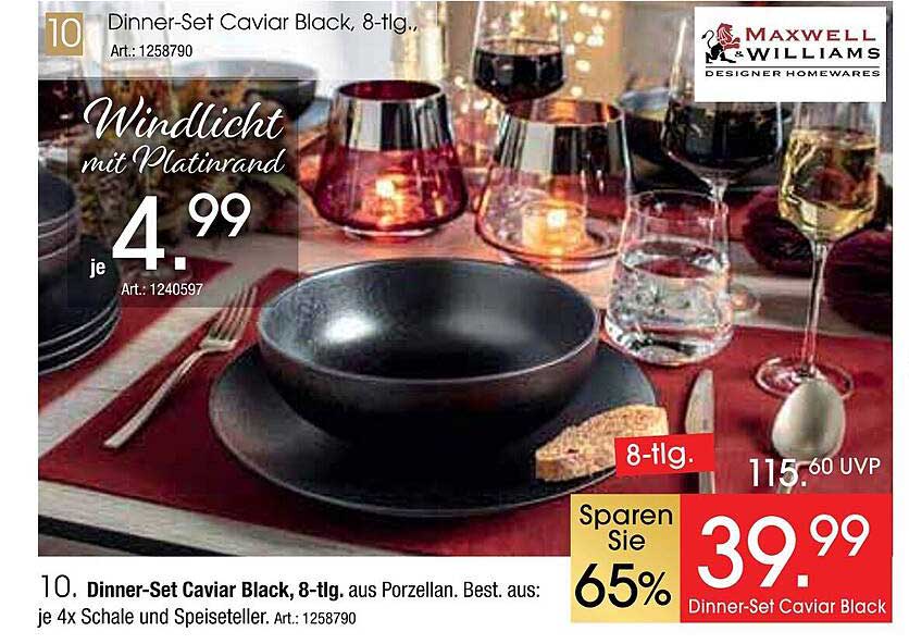 Dinner-Set Caviar Black, 8-tlg.