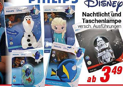 Disney Nachtlicht und Taschenlampe - verschiedene Ausführungen