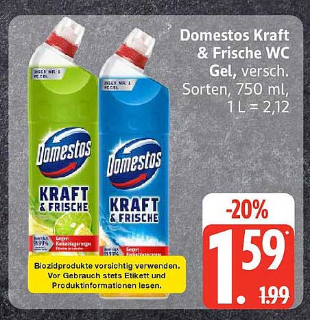 Domestos Kraft & Frische WC Gel, 750 ml