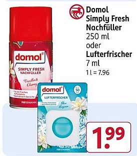 Domol Simply Fresh Nachfüller 250 ml oder Luftfrischer 7 ml