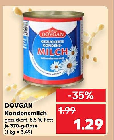 DOVGAN Kondensmilch zu einem tollen Preis