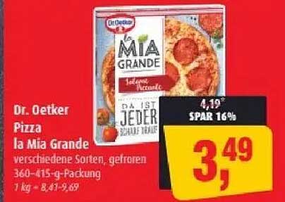 Dr. Oetker Pizza la Mia Grande verschiedene Sorten, gefroren 360-415-g-Packung