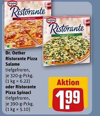 Dr. Oetker Ristorante Pizza Salame oder Pizza Spinaci