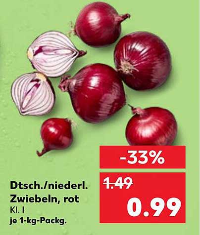 Dt.-niederl. Zwiebeln, rot, je 1-kg-Packung