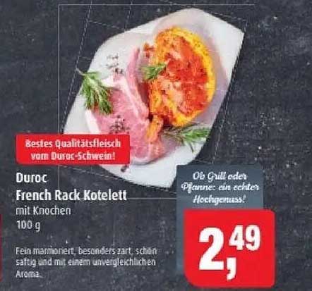 Duroc French Rack Kotelett mit Knochen 100 g