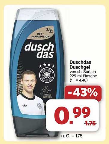 Duschdas Duschgel - verschiedenen Sorten 225-ml-Flasche
