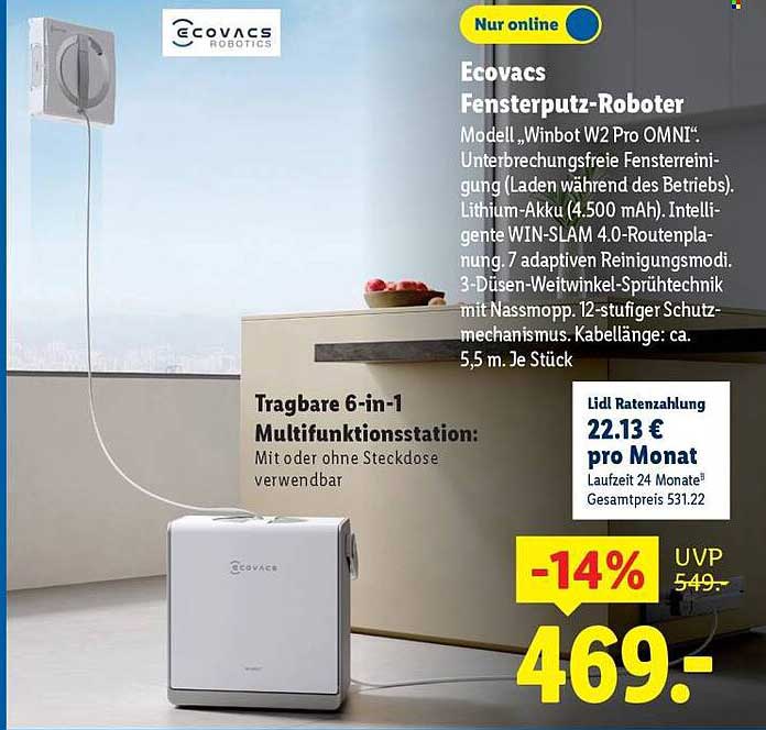 Ecovacs Fensterputz-Roboter Modell Winbot W2 Pro OMNI
