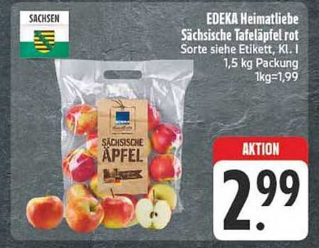 EDEKA Heimatliebe Sächsische Tafeläpfel rot 1,5 kg