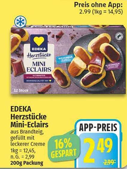EDEKA Herzstücke Mini-Eclairs 200g Packung