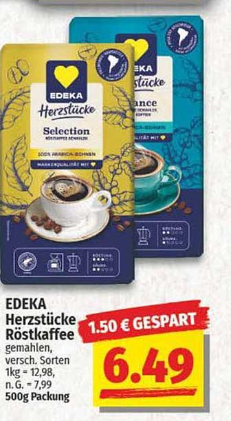 EDEKA Herzstücke Rökaffee 500g - Auswahl: Selection oder Romance