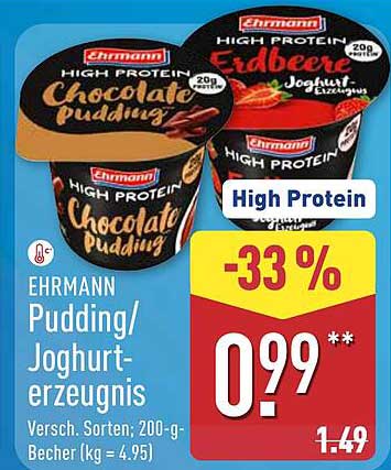 EHRMANN Pudding/Joghurt-Erzeugnis – High Protein