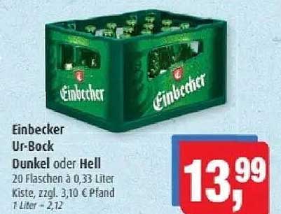 Einbecker Ur-Bock Dunkel oder Hell 20 Flaschen à 0,33 Liter