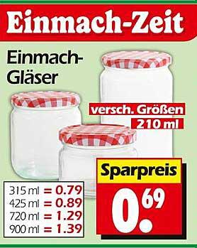 Einmach-Gläser von Einmach-Zeit in verschiedenen Größen