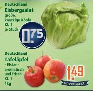 Eisbergsalat große, knackige Köpfe Kl. 1 je Stück