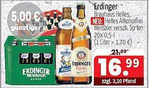 Erdinger Brauhaus Helles - Helles alkoholfreies Weißbier 20x0,5l