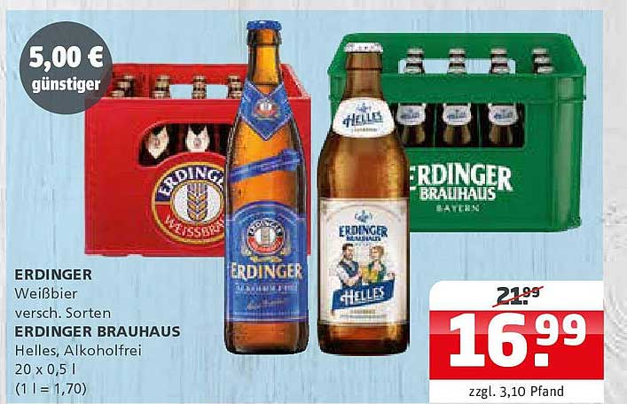 Erdinger Weißbier 20 x 0,5 l - verschiedene Sorten