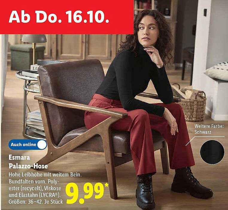 Esmara Palazzo-Hose – Hohe Leibhöhe mit weitem Bein