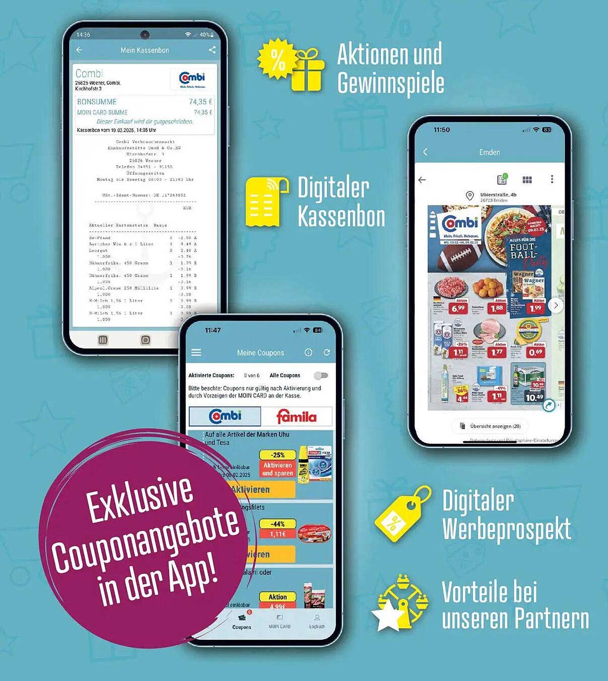 Exklusive Couponangebote in der Combi-App