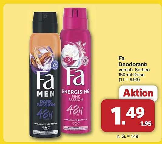 Fa Deodorant verschiedene Sorten 150-ml-Dose