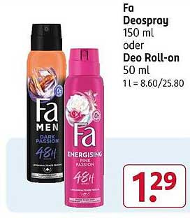Fa Deospray 150 ml oder Deo Roll-on 50 ml