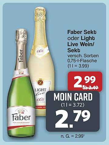 Faber Sekt oder Light Live Wein/Sekt 0,75-l-Flasche