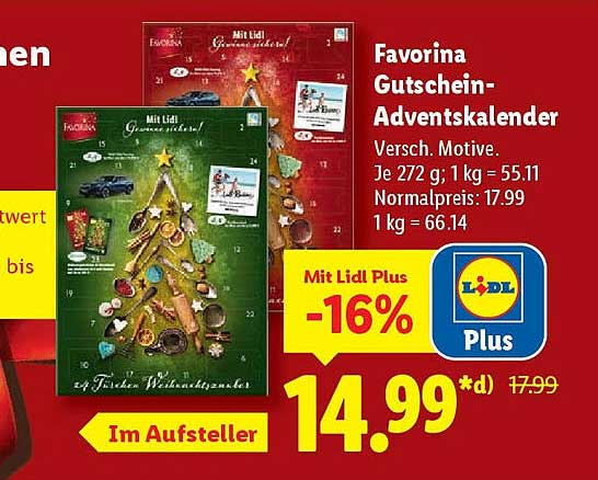 Favorina Gutschein-Adventskalender