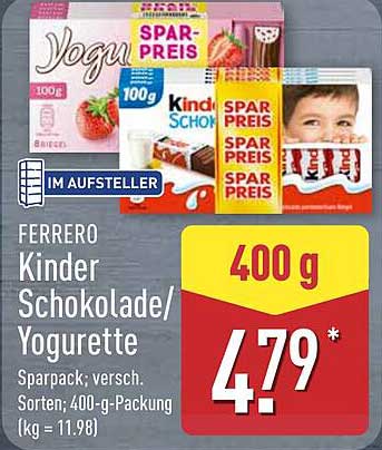 Ferrero Kinder Schokolade/Yogurette Sparpack 400 g