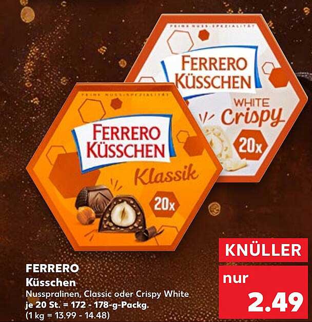 Ferrero Küsschen Nusspralinen, Classic oder Crispy White