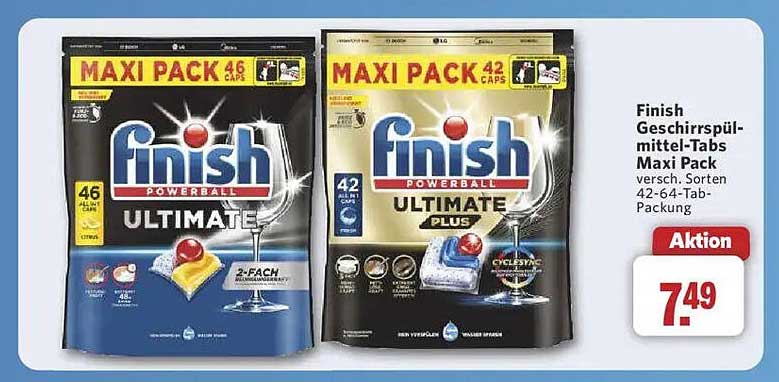 Finish Geschirrspülmittel-Tabs Maxi Pack 46 Caps