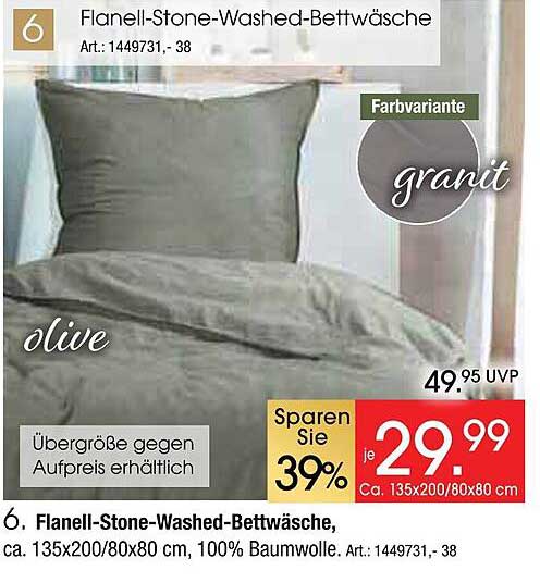 Flanell-Stone-Washed-Bettwäsche