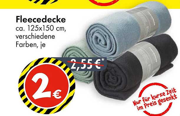 Fleece-Decke ca. 125x150 cm, verschiedene Farben, je