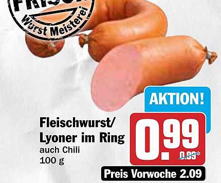 Fleischwurst/Lyoner im Ring auch Chili 100 g