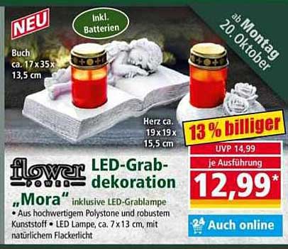 flower power LED-Grabdekoration "Mora"