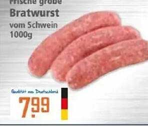 Frische große Bratwurst vom Schwein 1000g