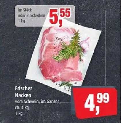 Frischer Nacken vom Schwein, im Ganzen oder in Scheiben
