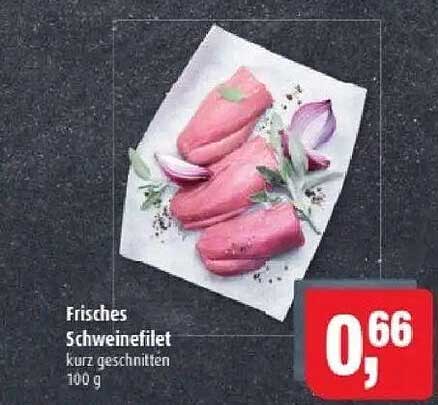 Frisches Schweinefilet kurz geschnitten