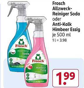 Frosch Allzweck-Reiniger Soda oder Anti-Kalk Himbeer Essig je 500 ml